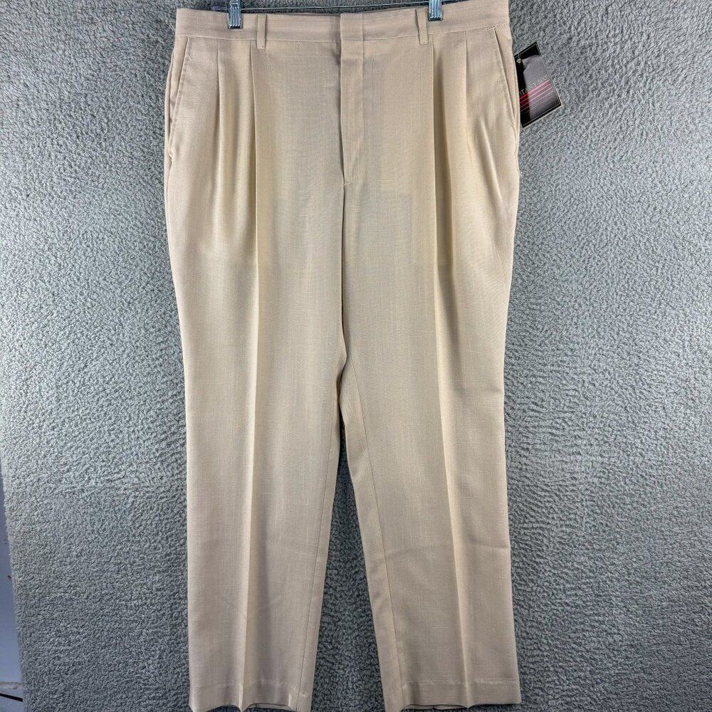 VTG Botany 500 Pants Mens 38x30 Tan NEW Made in USA‎ Lightweight Office NWT